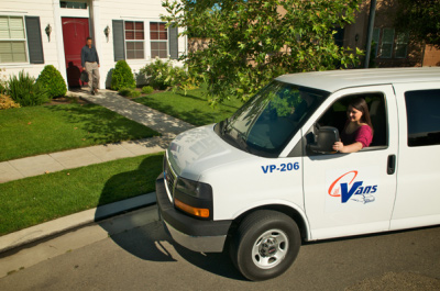 CalVans vehicle in residential neighborhood