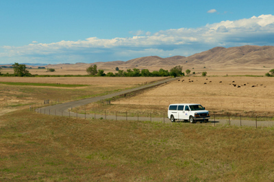 CalVans vehicle driving rural road
